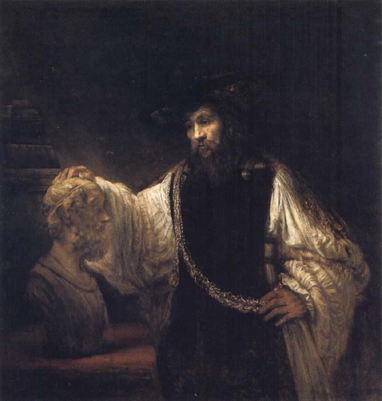 REMBRANDT Harmenszoon van Rijn Aristotle Contemplation a Bust of Homer